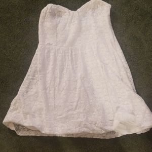 Pins and Needles White Crochet Strapless Dress